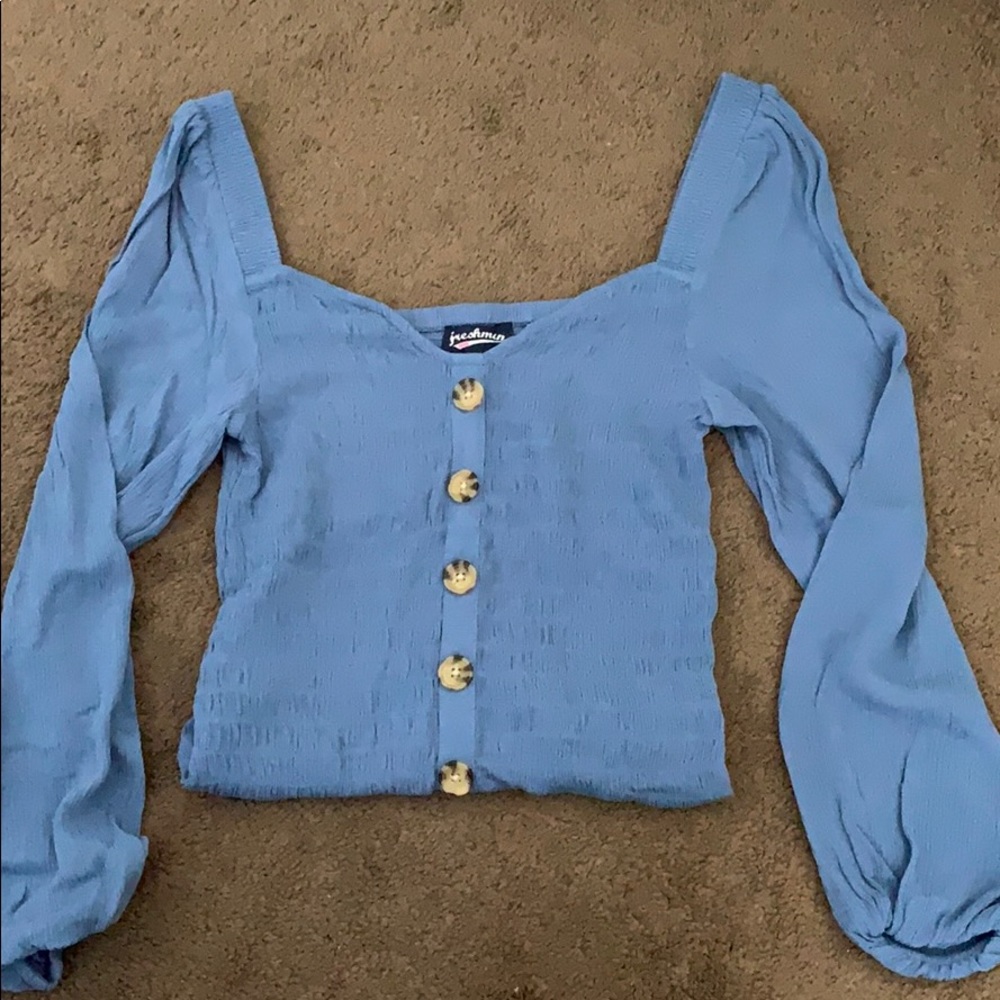 Blue off the shoulder top